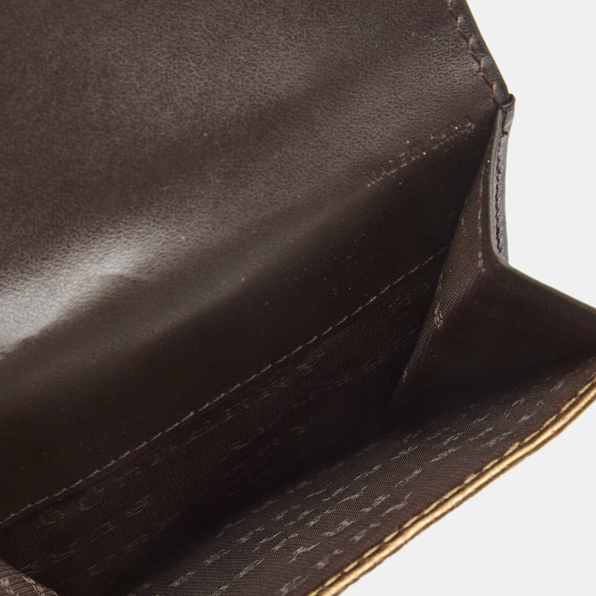

Burberry Metallic Leather Buckle Flap French Wallet