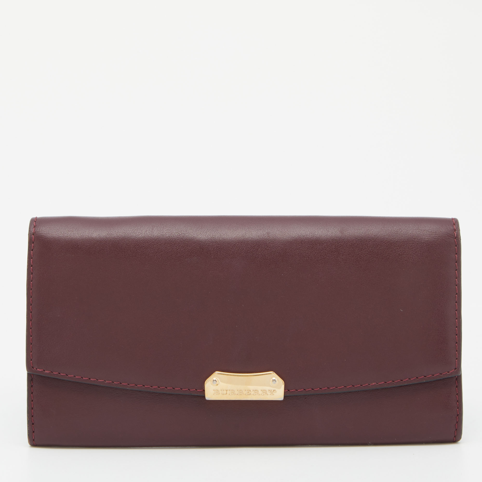 

Burberry Burgundy Leather Flap Continental Wallet
