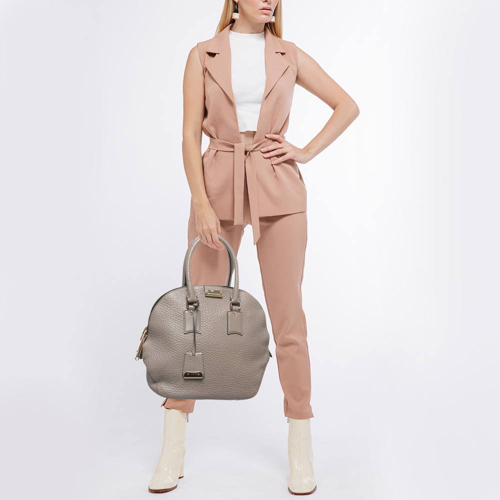 

Burberry Grey Leather Orchard Duffel Bag
