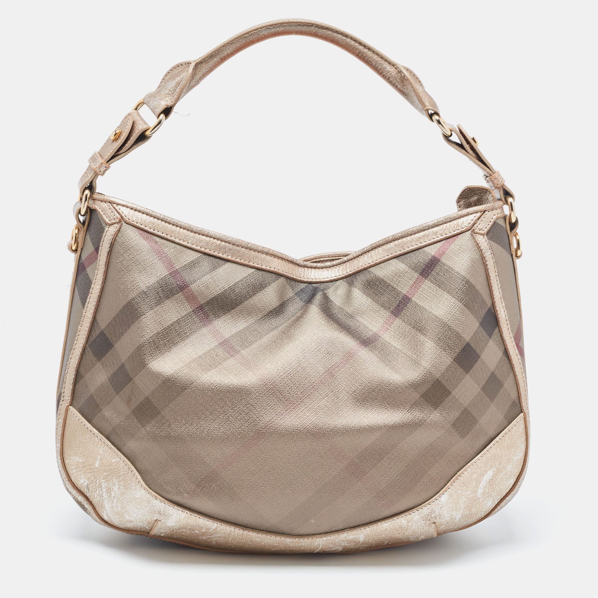 

Burberry Metallic Nova Check PVC and Leather Hobo