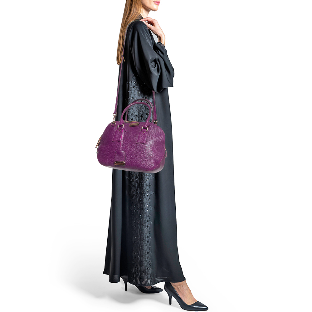 

Burberry Purple Leather Orchard Bowler Bag