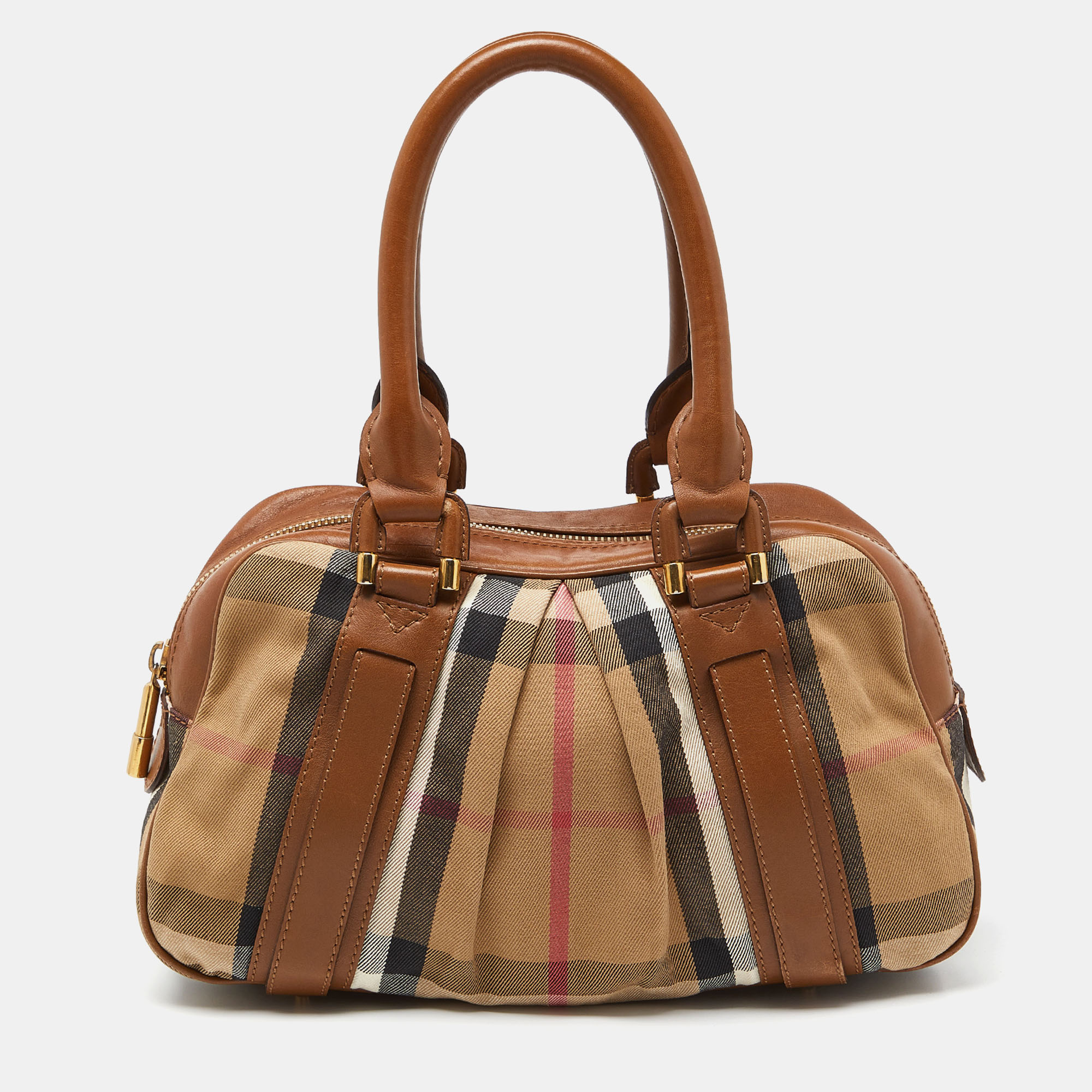 

Burberry Brown/Beige House Check Canvas and Leather Ashbury Knight Bag