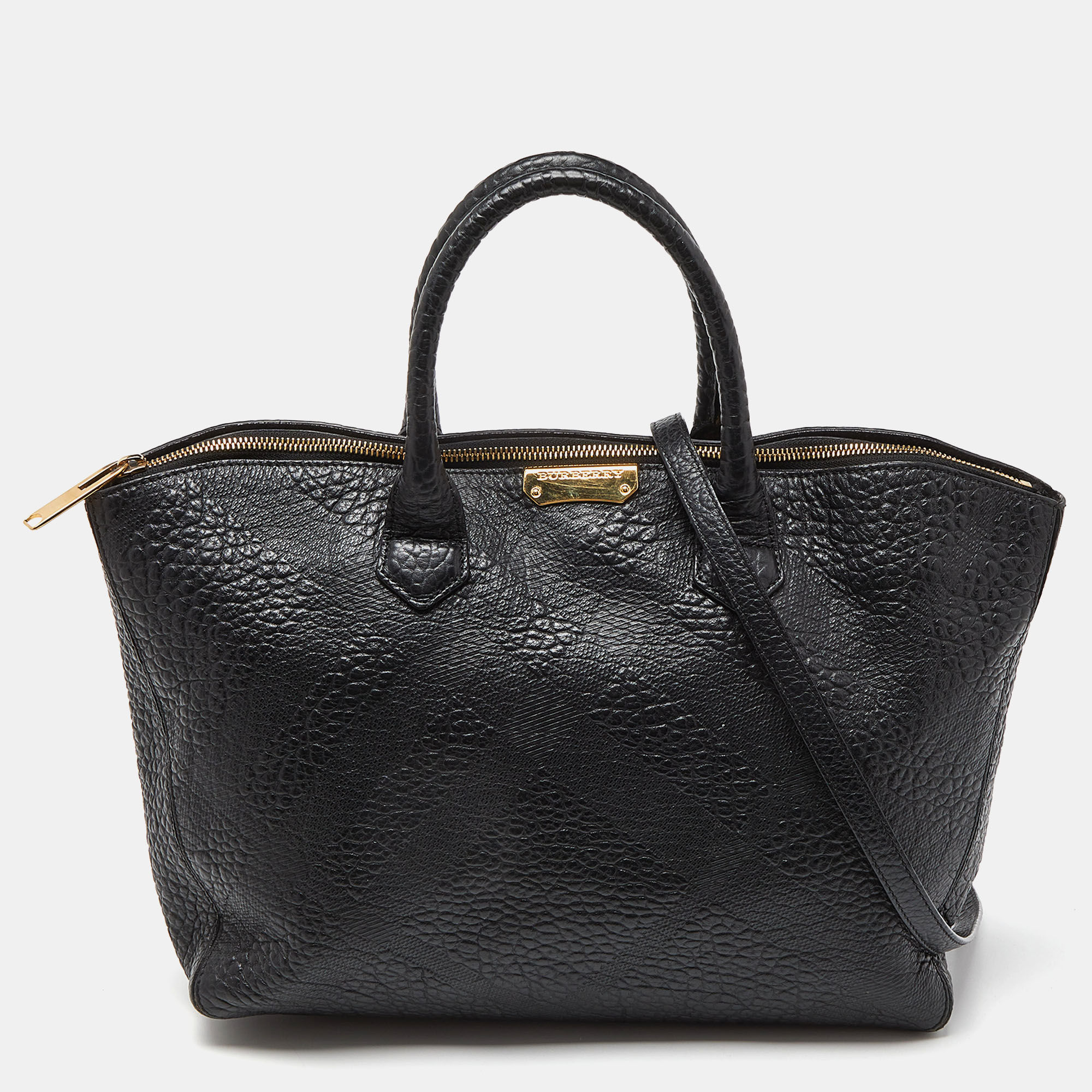 Pre-owned Burberry Black Leather Dewsbury Tote