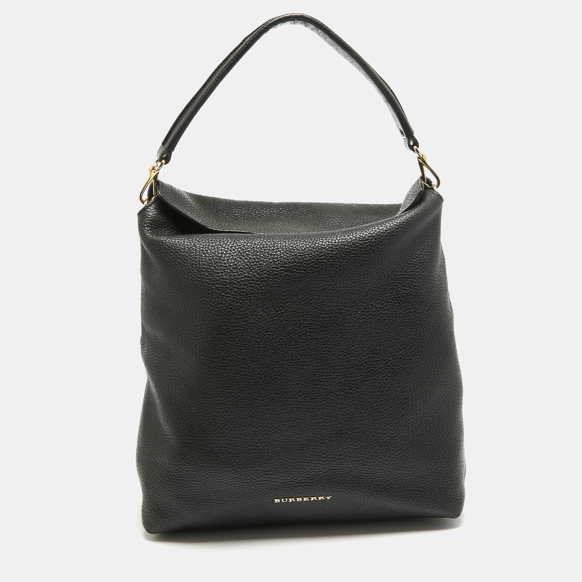 Pre-owned Burberry Black Leather Cale Hobo