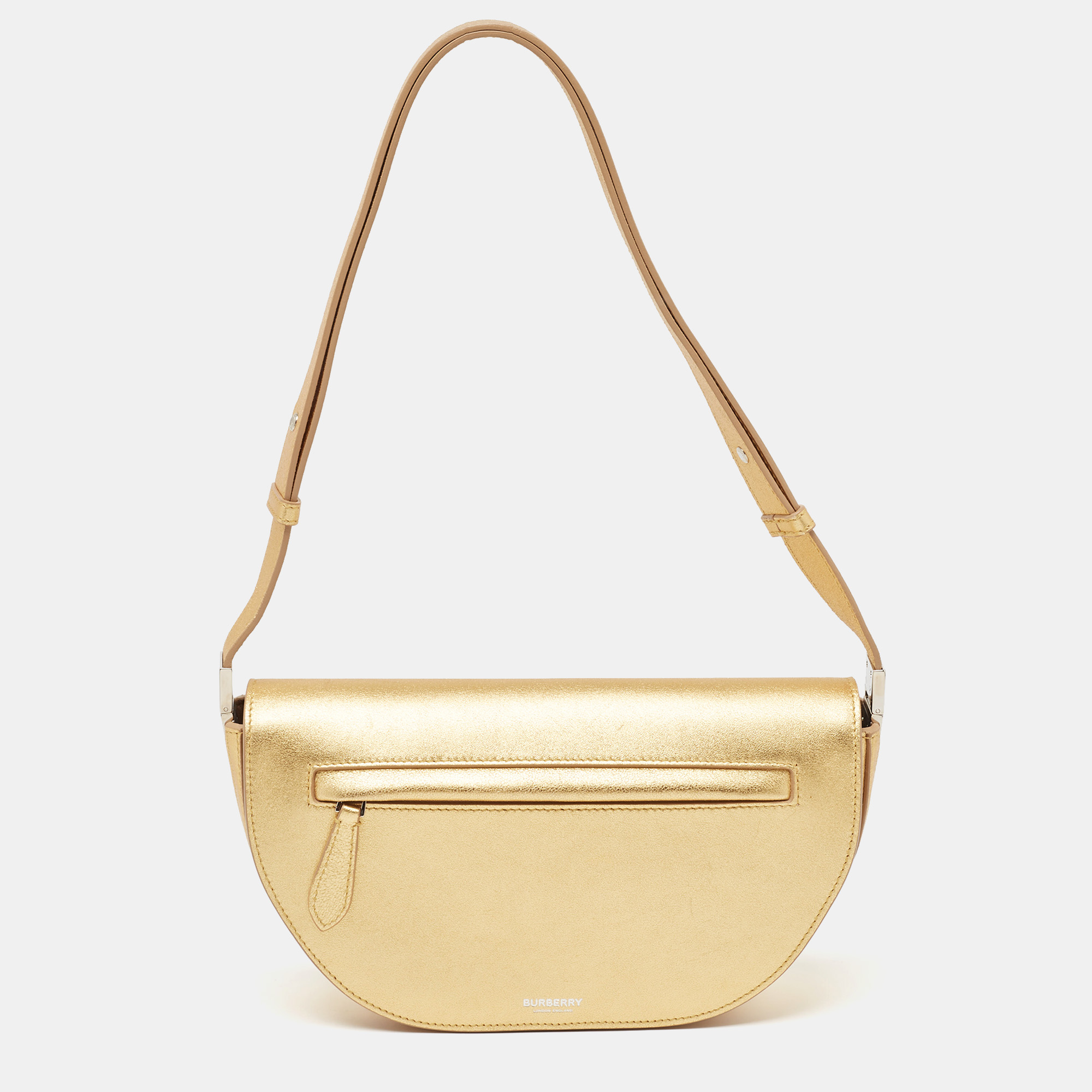 

Burberry Gold Leather Small Olympia Shoulder Bag