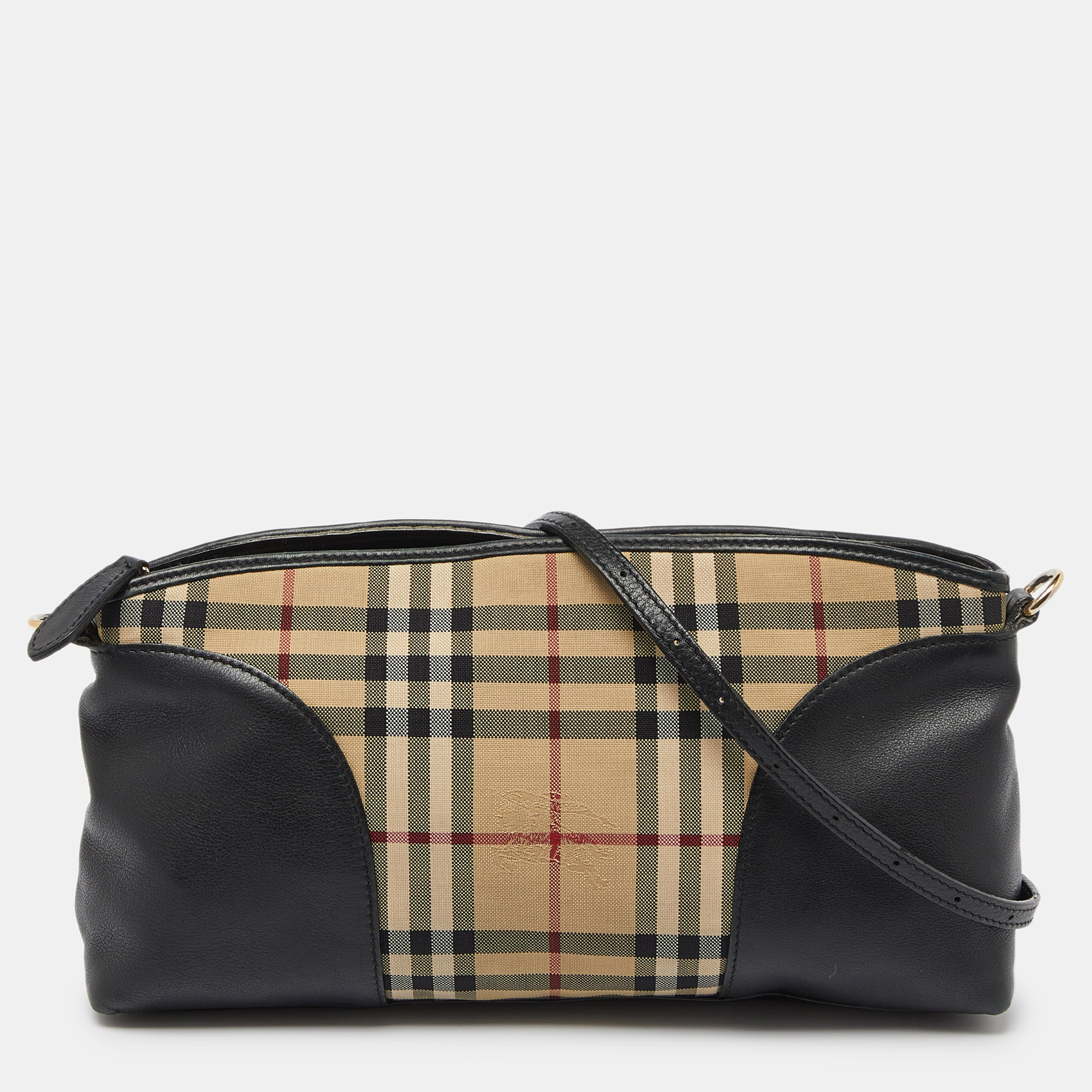 

Burberry Beige/Black House Check Canvas and Leather Chichester Crossbody Bag, Brown