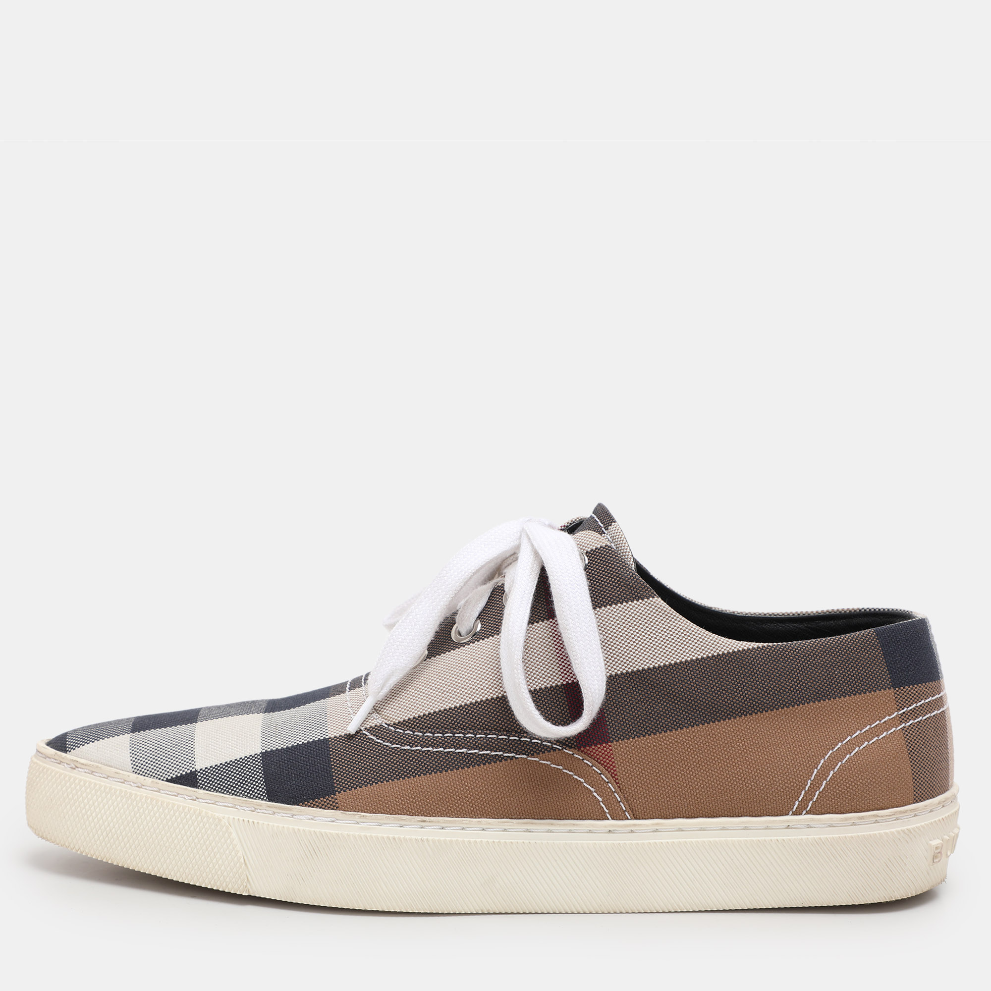 

Burberry Multicolor House Check Canvas Pointed Toe Low Top Sneakers Size