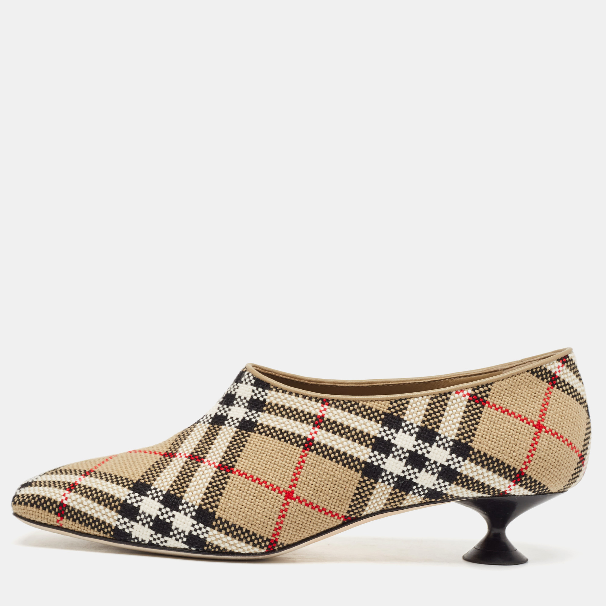 

Burberry Beige Archive Check Canvas Tripton Pumps Size