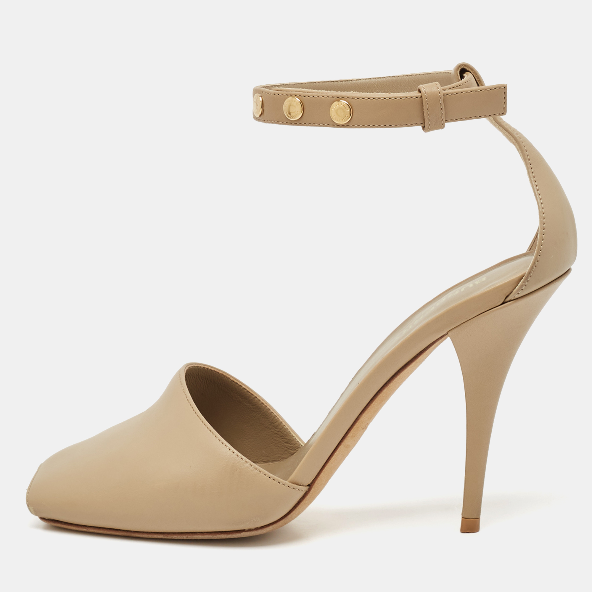 

Burberry Beige Leather Ankle Strap Pumps Size