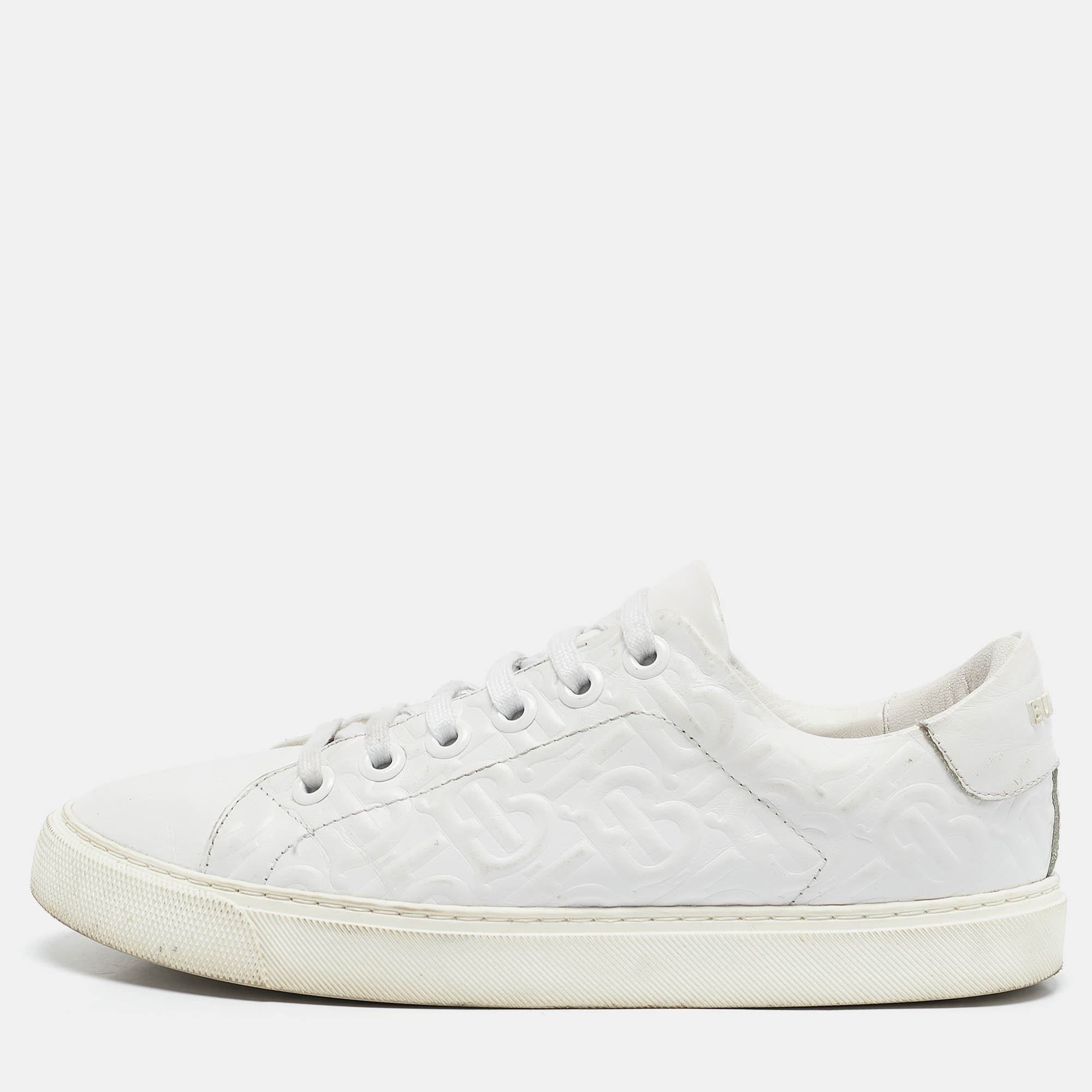 

Burberry White Leather Albridge Low Top Sneakers Size