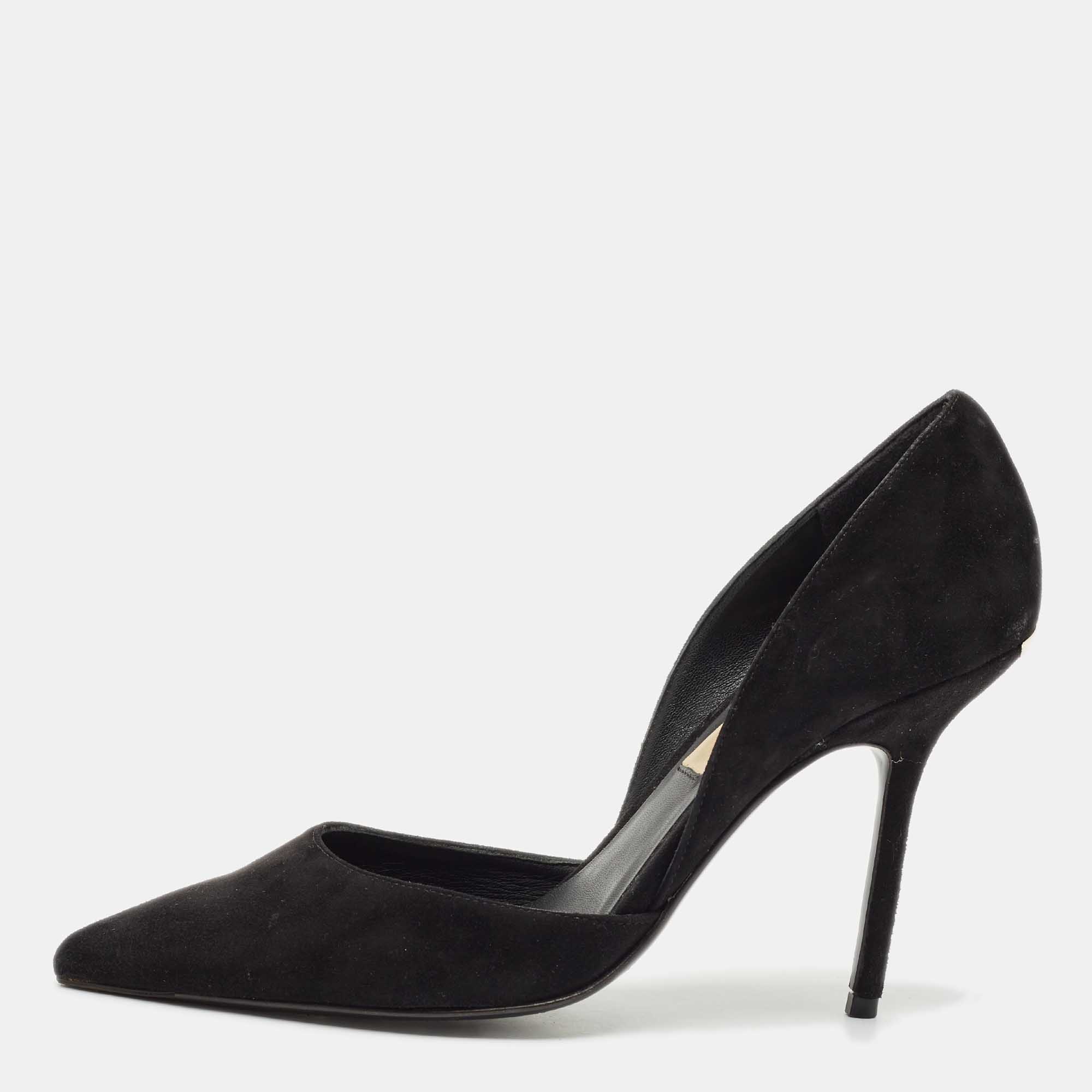 

Burberry Black Suede Vernoff D'orsay Pumps Size