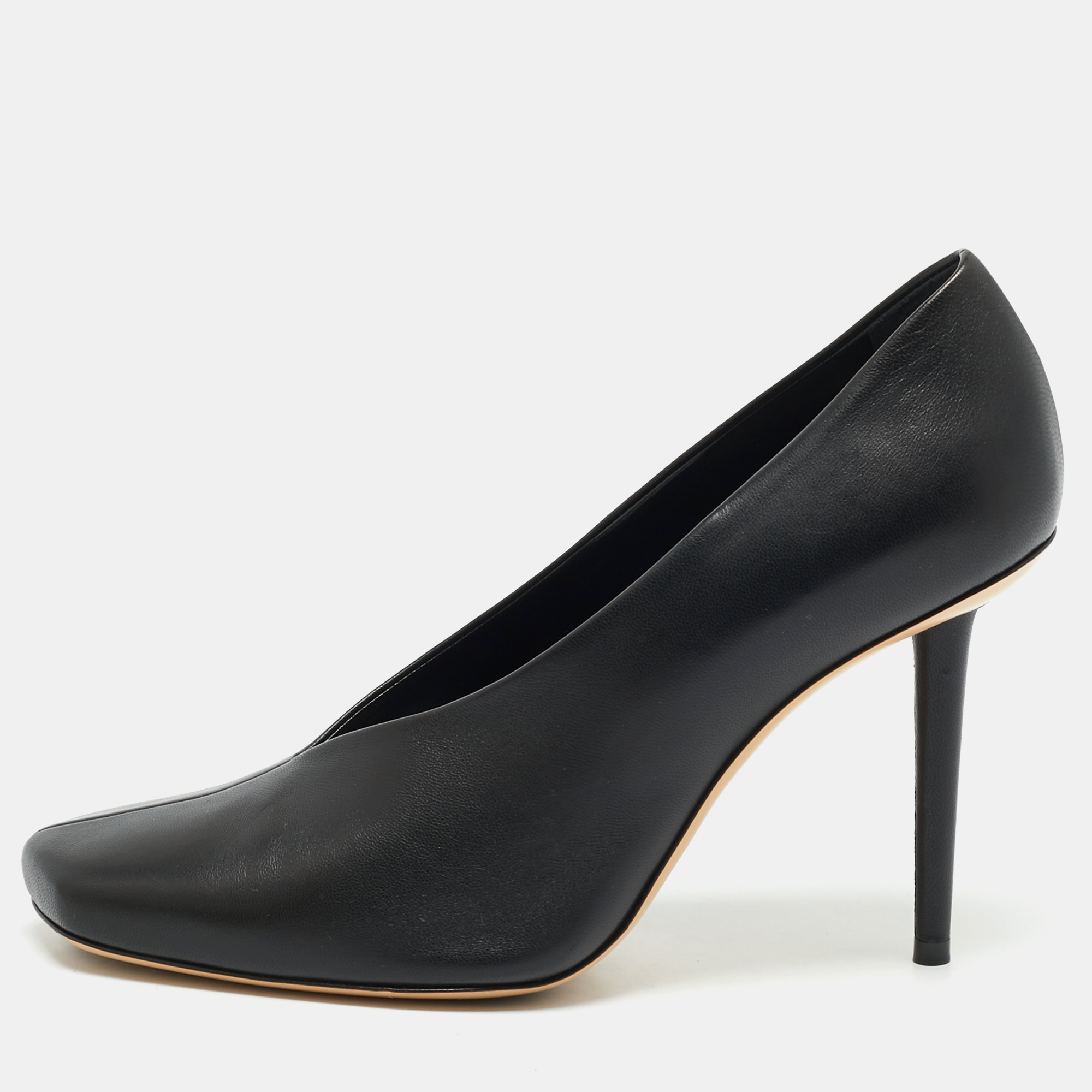 

Burberry Black Leather Baby Pumps Size, Metallic