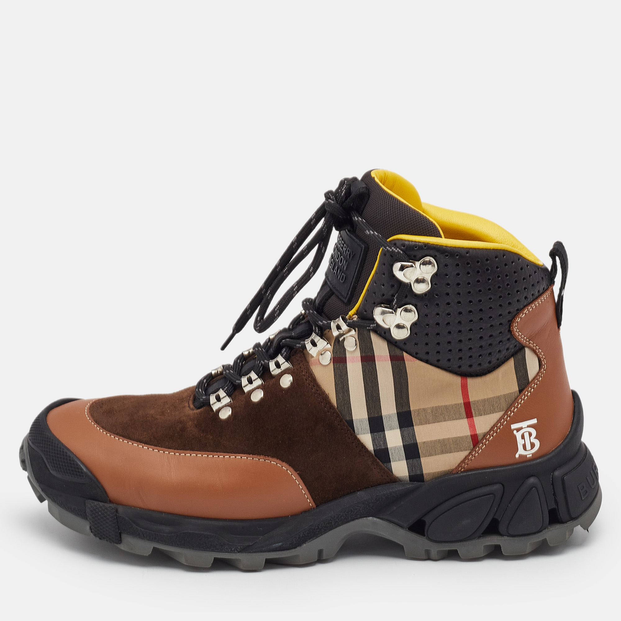 

Burberry Multicolor Leather and Suede Tor Hiking Boots Size