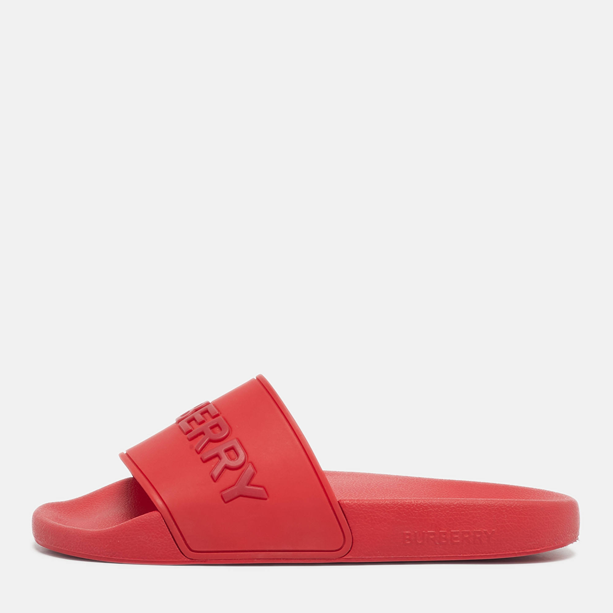 

Burberry Red Rubber Pool Slide Size
