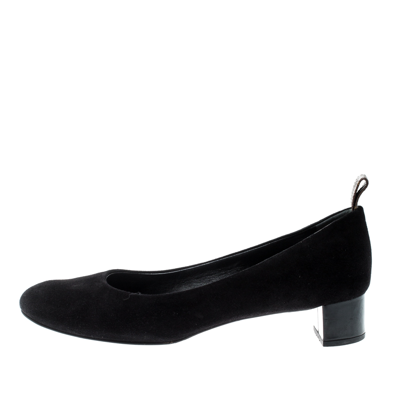 

Louis Vuitton Black Suede Uniform Pumps Size