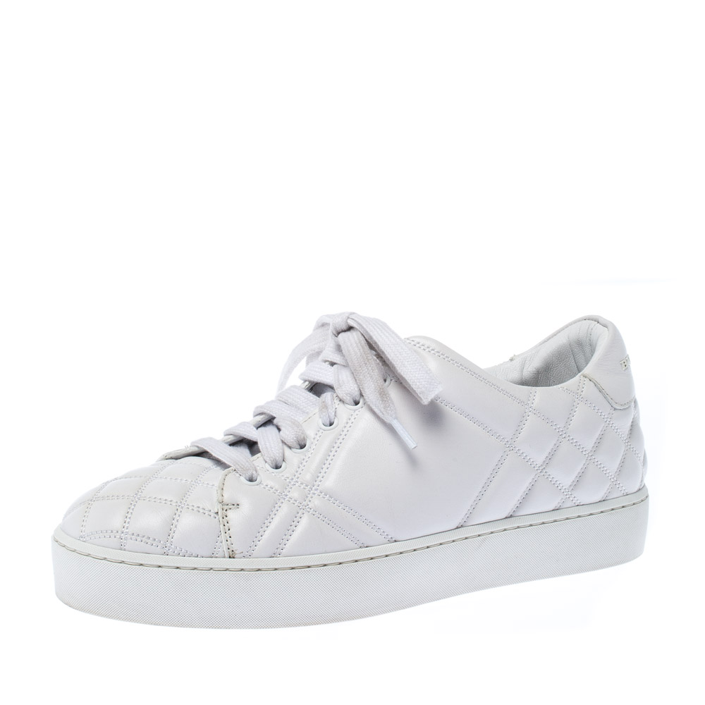 Burberry White Quilted Leather Westford 