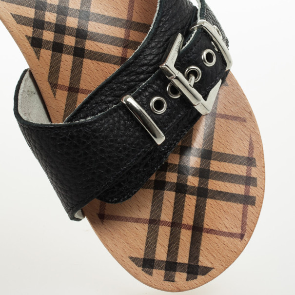 burberry wooden clogs