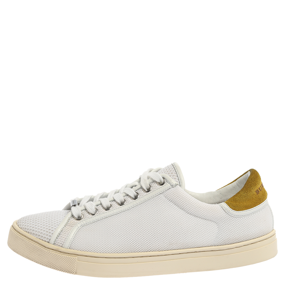 

Burberry White Mesh And Suede Lace Sneakers Size