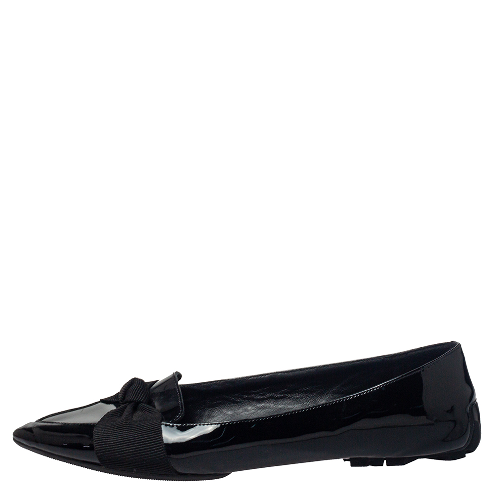 

Burberry Black Patent Leather Ballet Flats Size