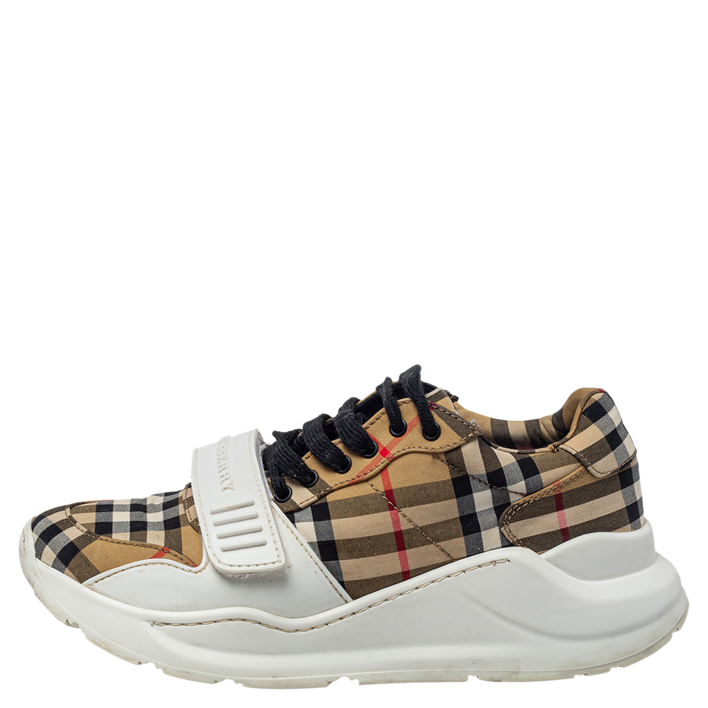

Burberry Multicolor Vintage Check Fabric Low Top Sneakers Size