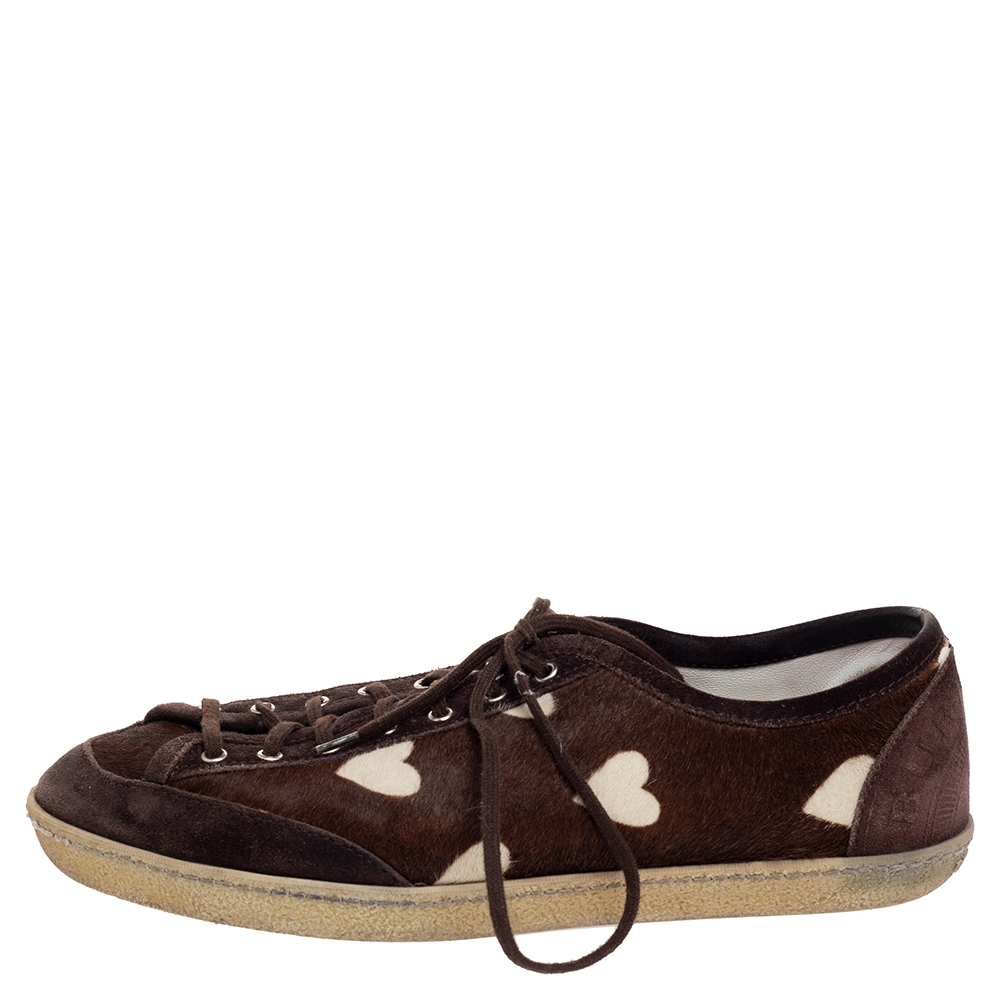 

Burberry Brown Suede Heart Low Top Sneakers Size