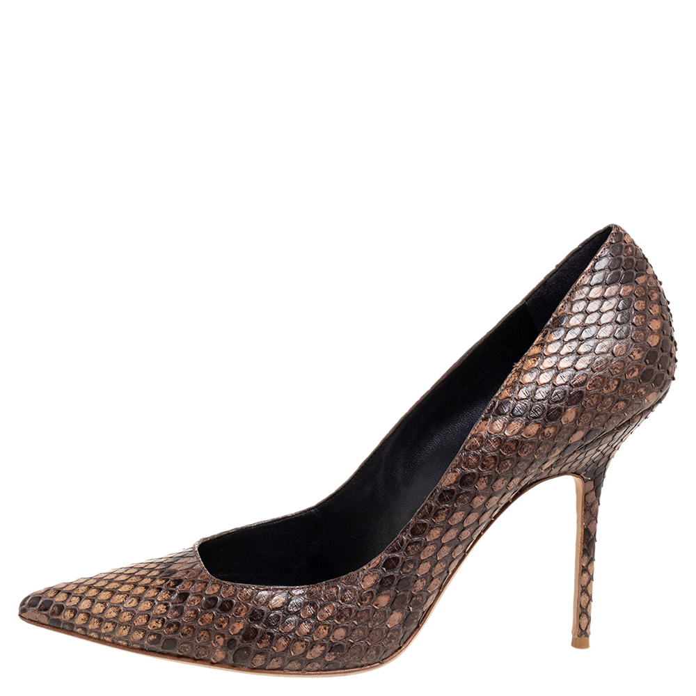 

Burberry Brown Python Leather Pointed-Toe Pumps Size