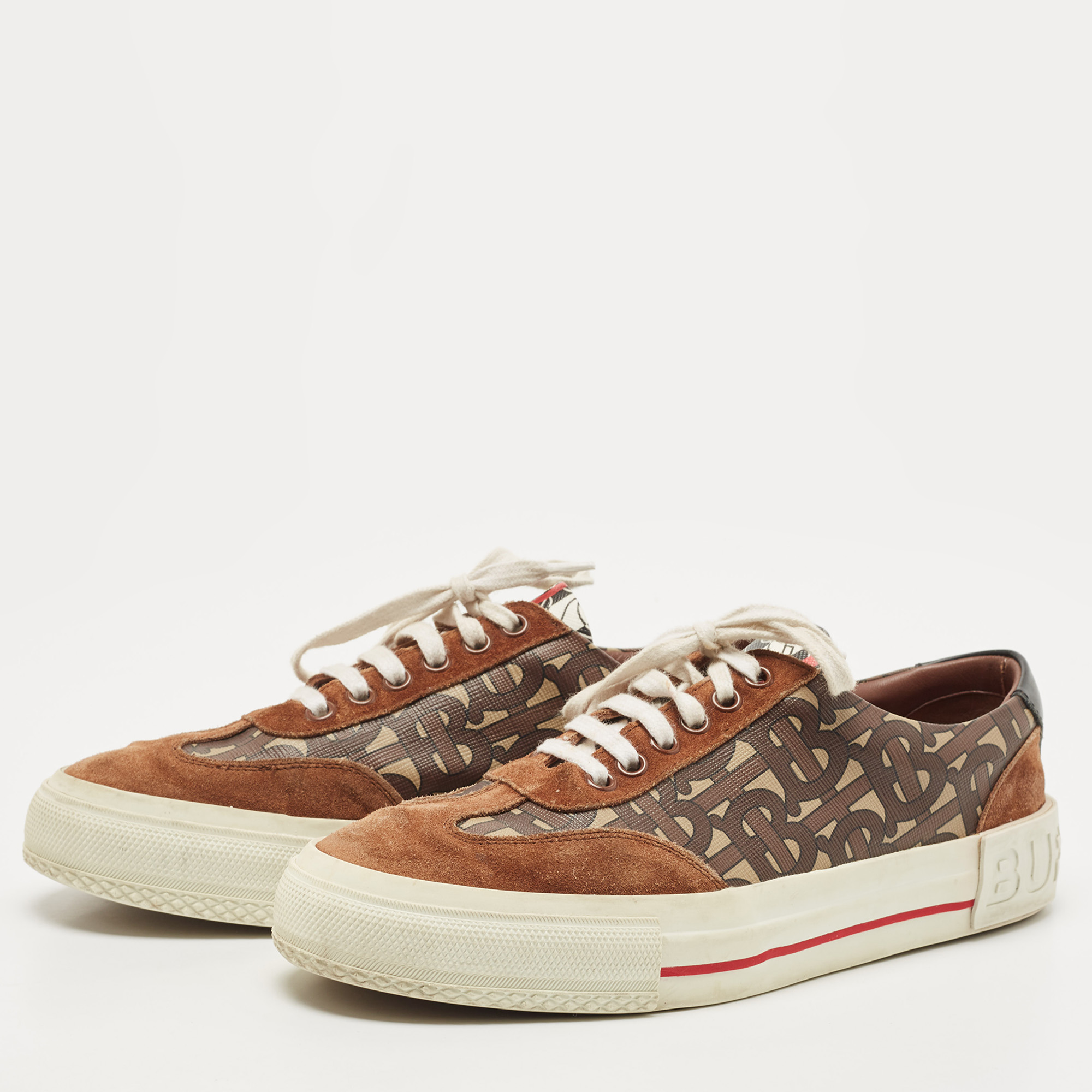 

Burberry Multicolor Housecheck Canvas and Leather low top Sneakers Size