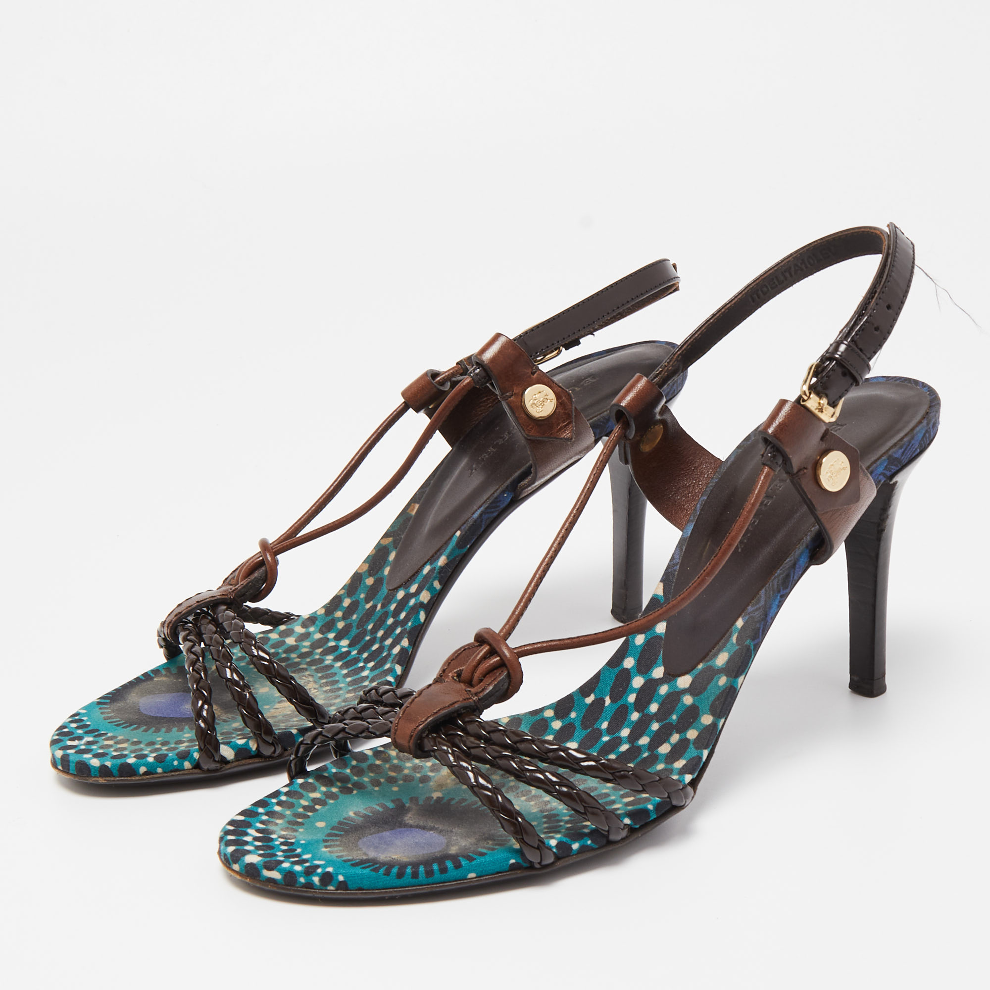 

Burberry Brown Leather Slingback Sandals Size
