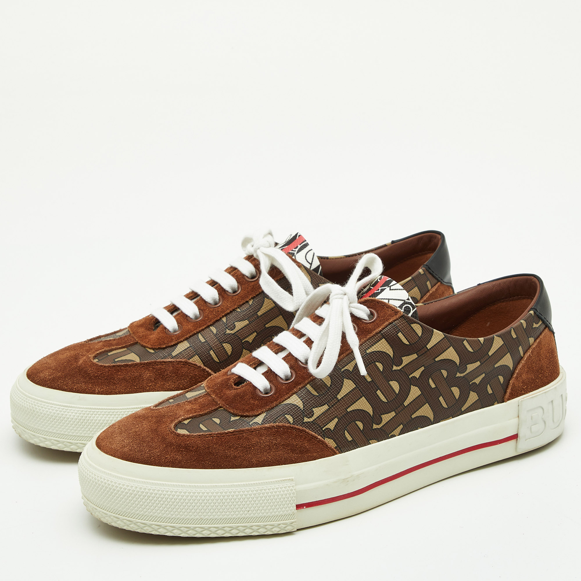 

Burberry Multicolor Housecheck Canvas,Suede and Leather low top Sneakers Size