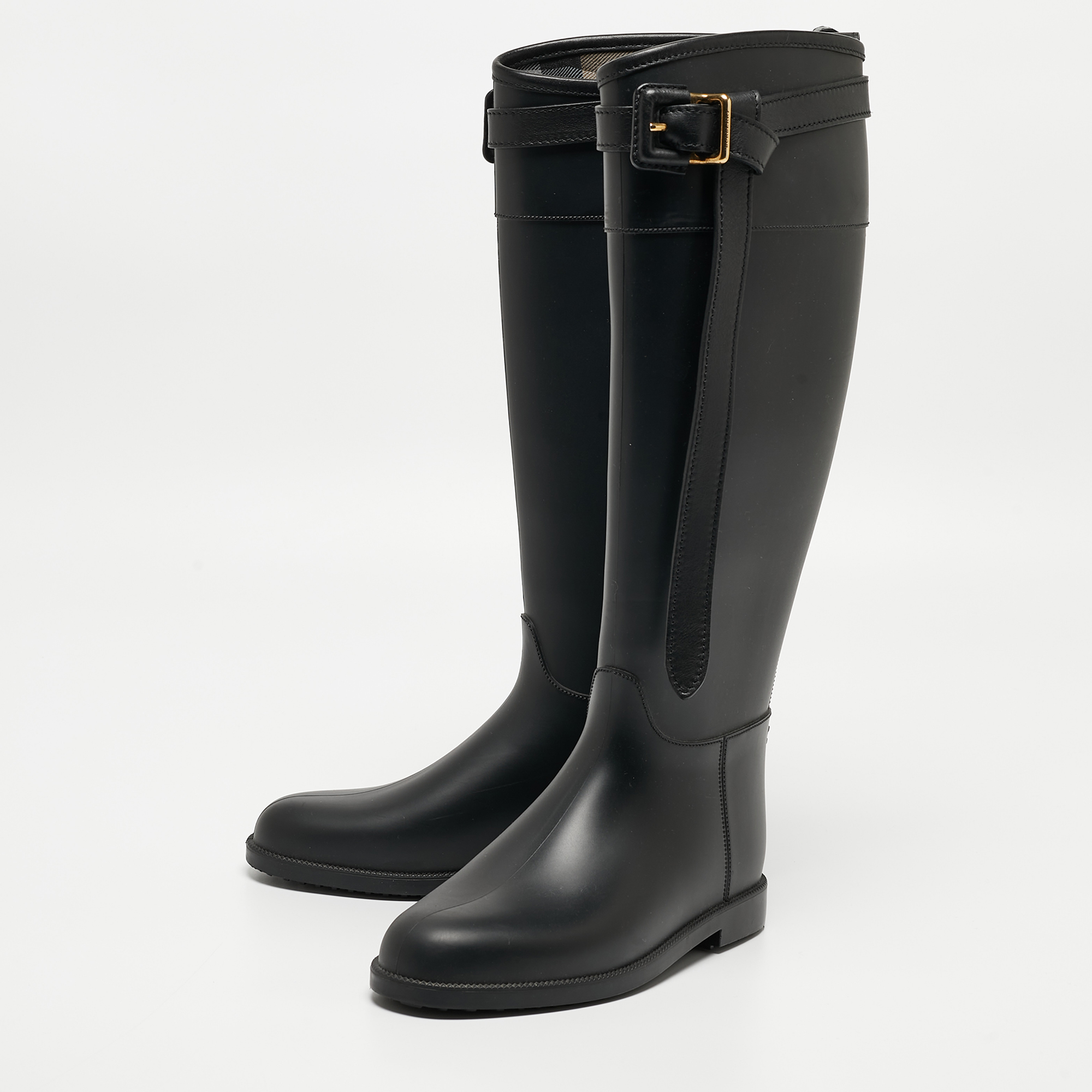 

Burberry Black Rubber Rain Boots Size