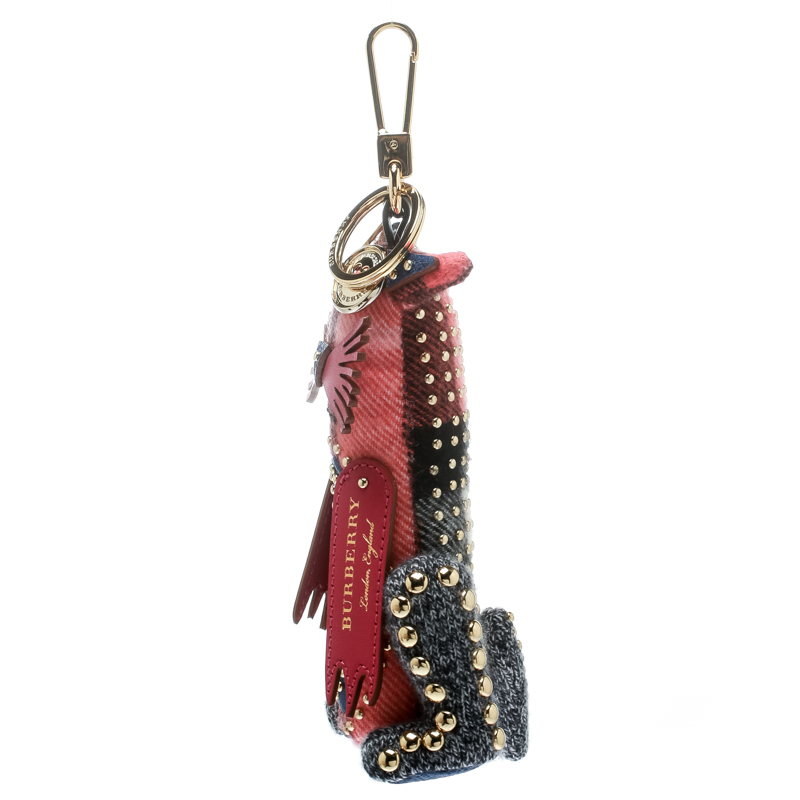 

Burberry Rufus the Cat Russet Cashmere Embellished Key Ring / Bag Charm, Multicolor