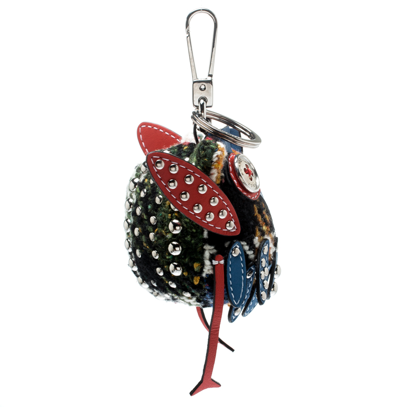 

Burberry Mavis The Owl Blue Leather Wool Embellished Bag Charm