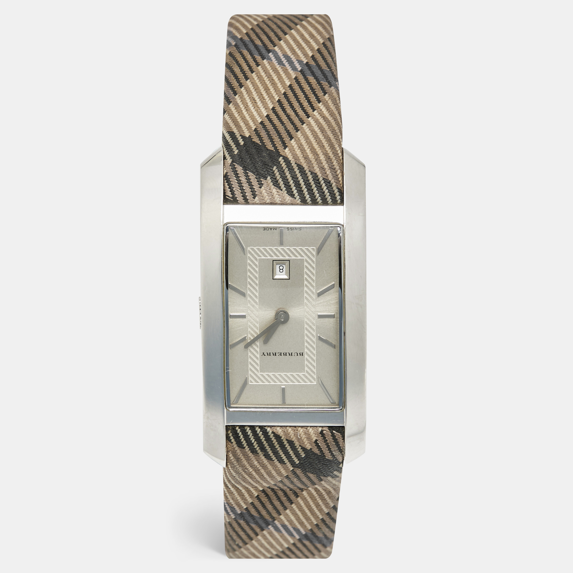 

Burberry Silver Stainless Steel Canvas Heritage BU1050 Women's Wristwatch