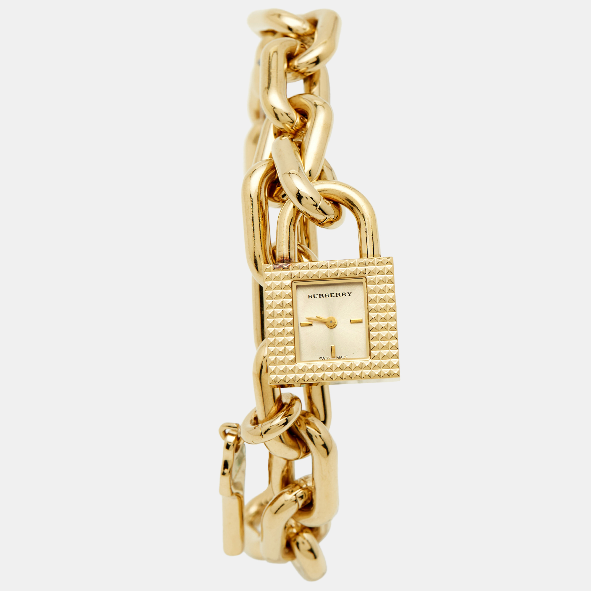 

Burberry Key And Lock Charm BU5232 Champagne Dial Gold Plated Stainless Steel Chain Women's Wristwatch