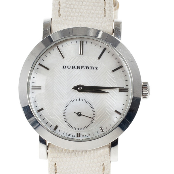 Burberry White Stainless Steel BU1733 Women's Wristwatch 30MM