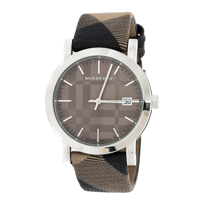 Burberry Grey Stainless Steel Heritage BU1774 Unisex Wristwatch 38 mm
