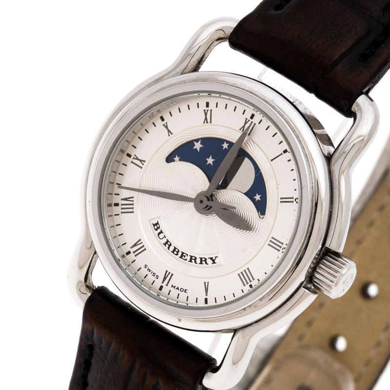 

Burberry Silver Stainless Steel BU1220 Women's Wristwatch 25 MM, Brown