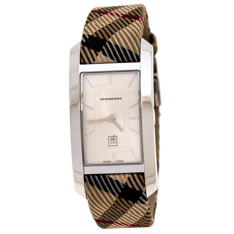 Burberry Silver White Stainless Steel Heritage BU1050 Women's ...