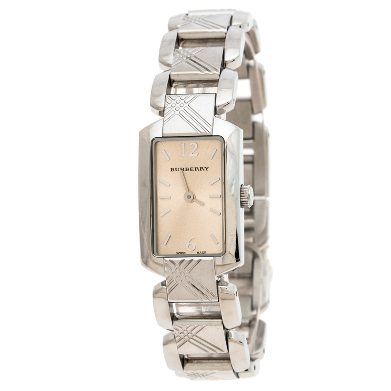 Pre Owned Burberry Copper Stainless Steel Signature BU4212 Women's Wristwatch 19MM