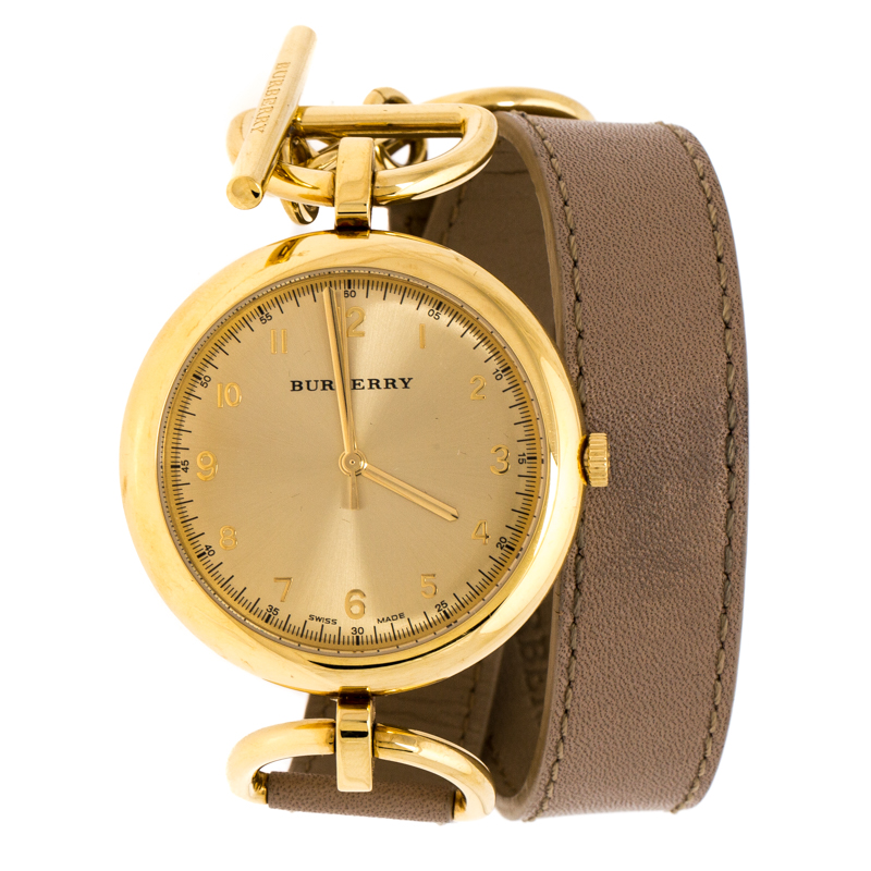 【新品未使用】Burberry Gold Plated アナログクォーツ腕時計 21761026.jpg