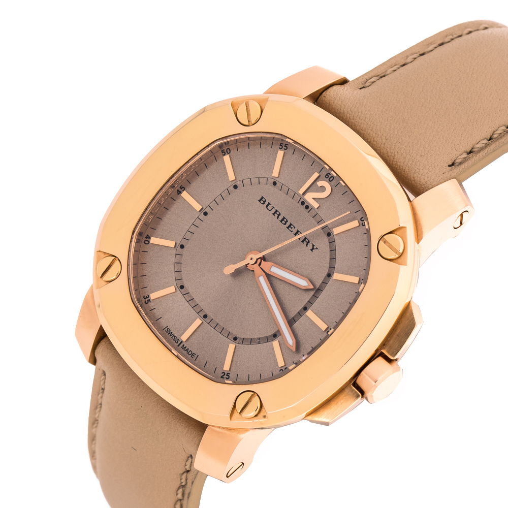 

Burberry Beige Rose Gold Plated The Britain BBY1503 Women's Wristwatch