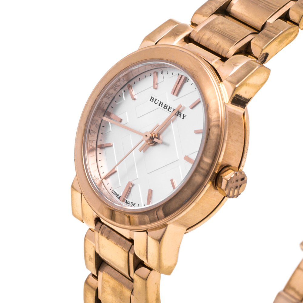 

Burberry Silver Rose Gold Tone Stainless Steel BU9204 Women's Wristwatch