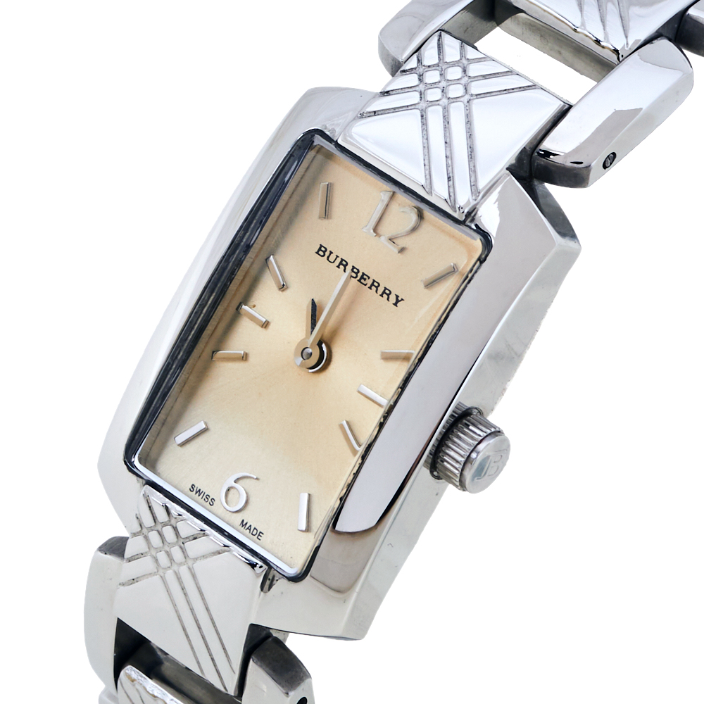 

Burberry Champagne Stainless Steel Signature BU4212 Women's Wristwatch, Silver