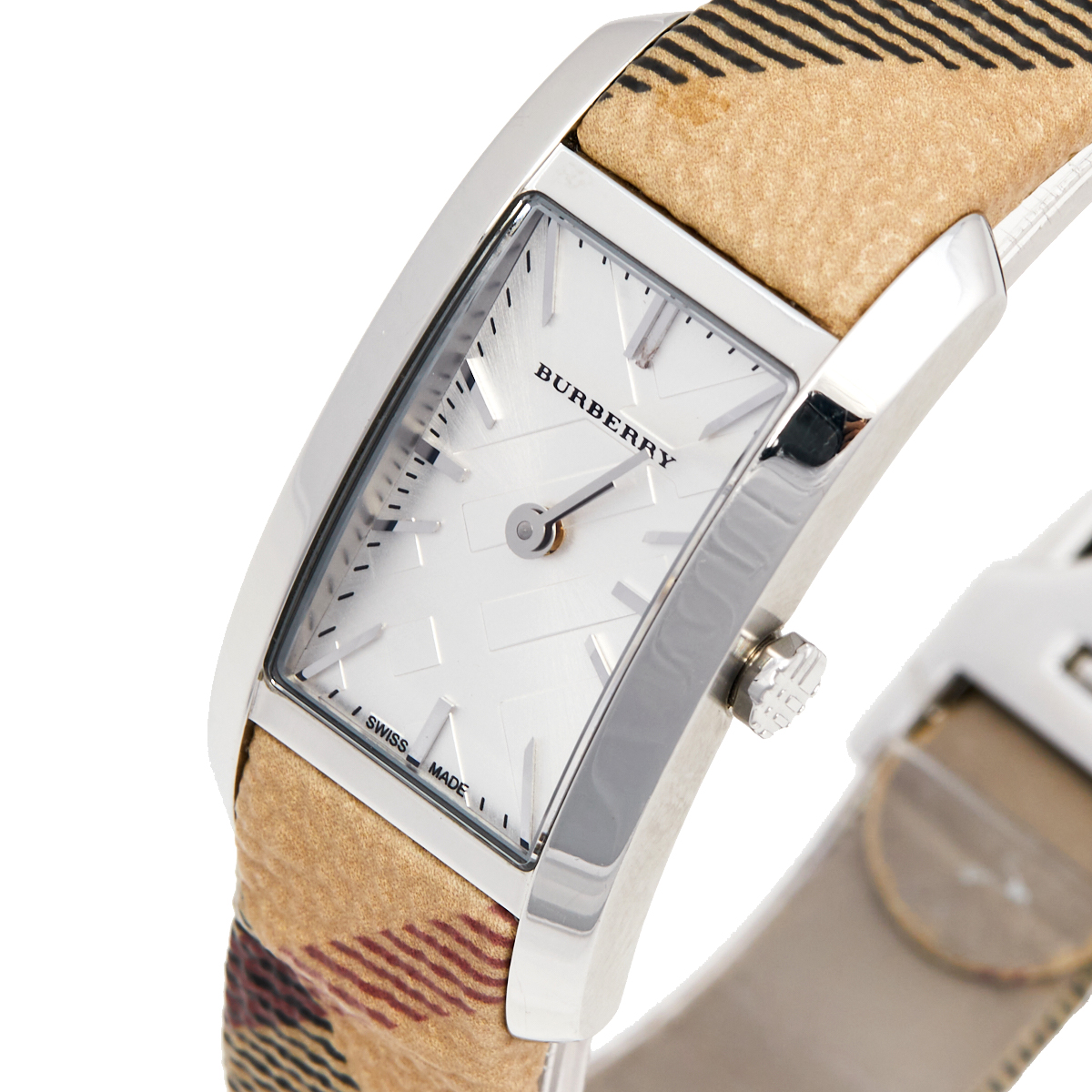 

Burberry Silver Stainless Steel Leather The Pioneer BU9508 Women's Wristwatch