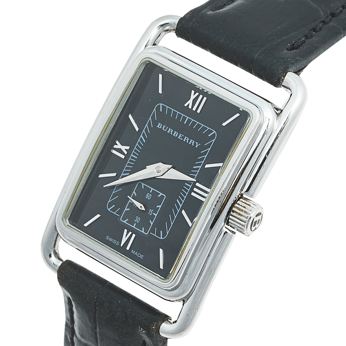 

Burberry Black Stainless Steel Leather Heritage BU1214 Women's Wristwatch