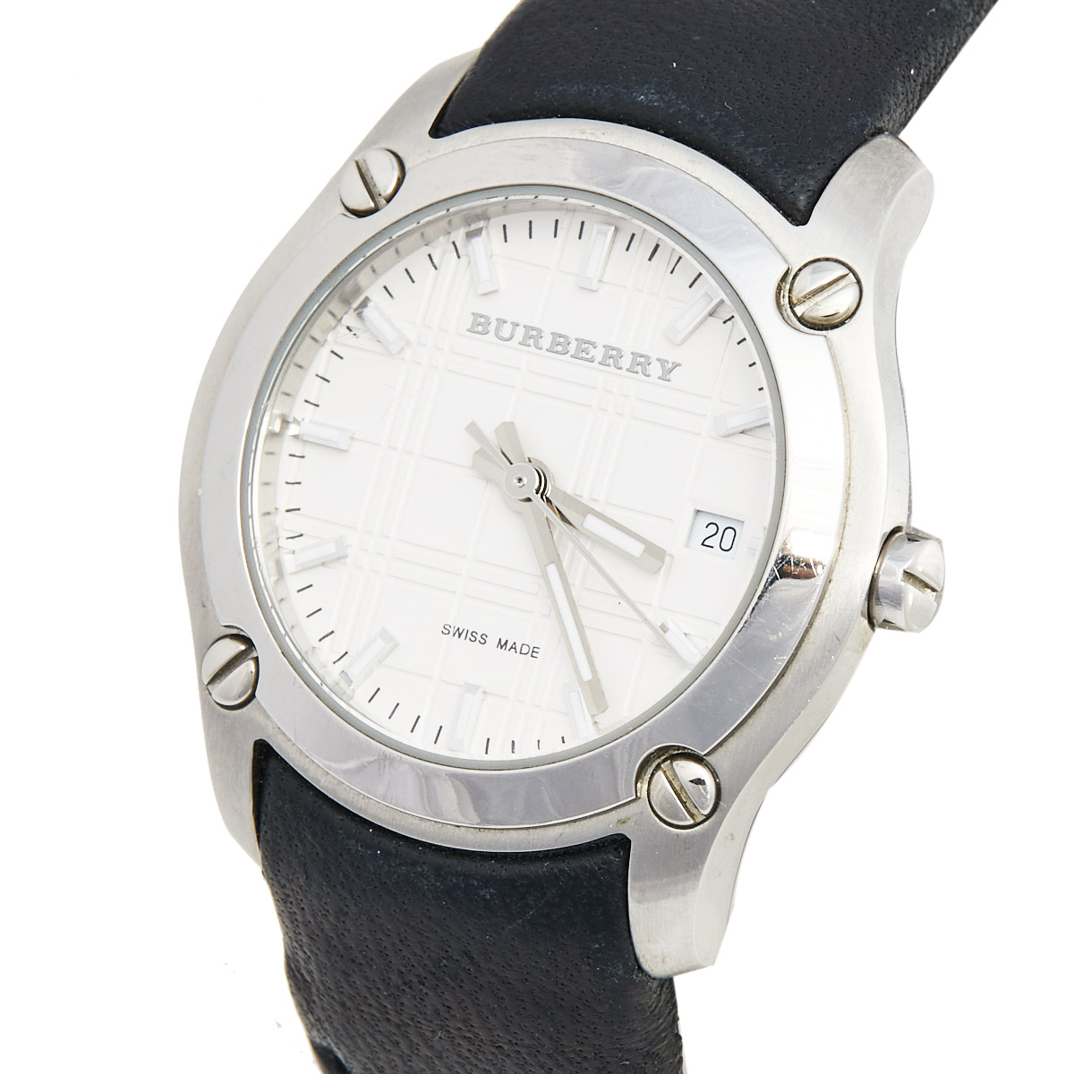 

Burberry White Stainless Steel Leather BU1859 Women's Wristwatch