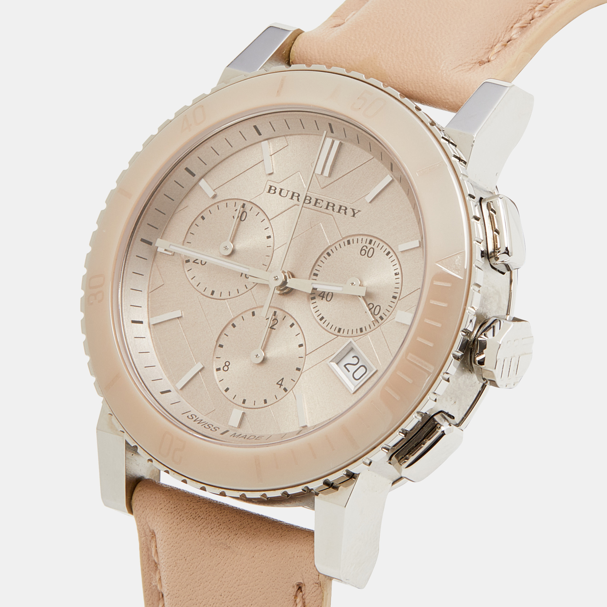 

Burberry Beige Stainless Steel Leather Classic BU9702 Women's Wristwatch