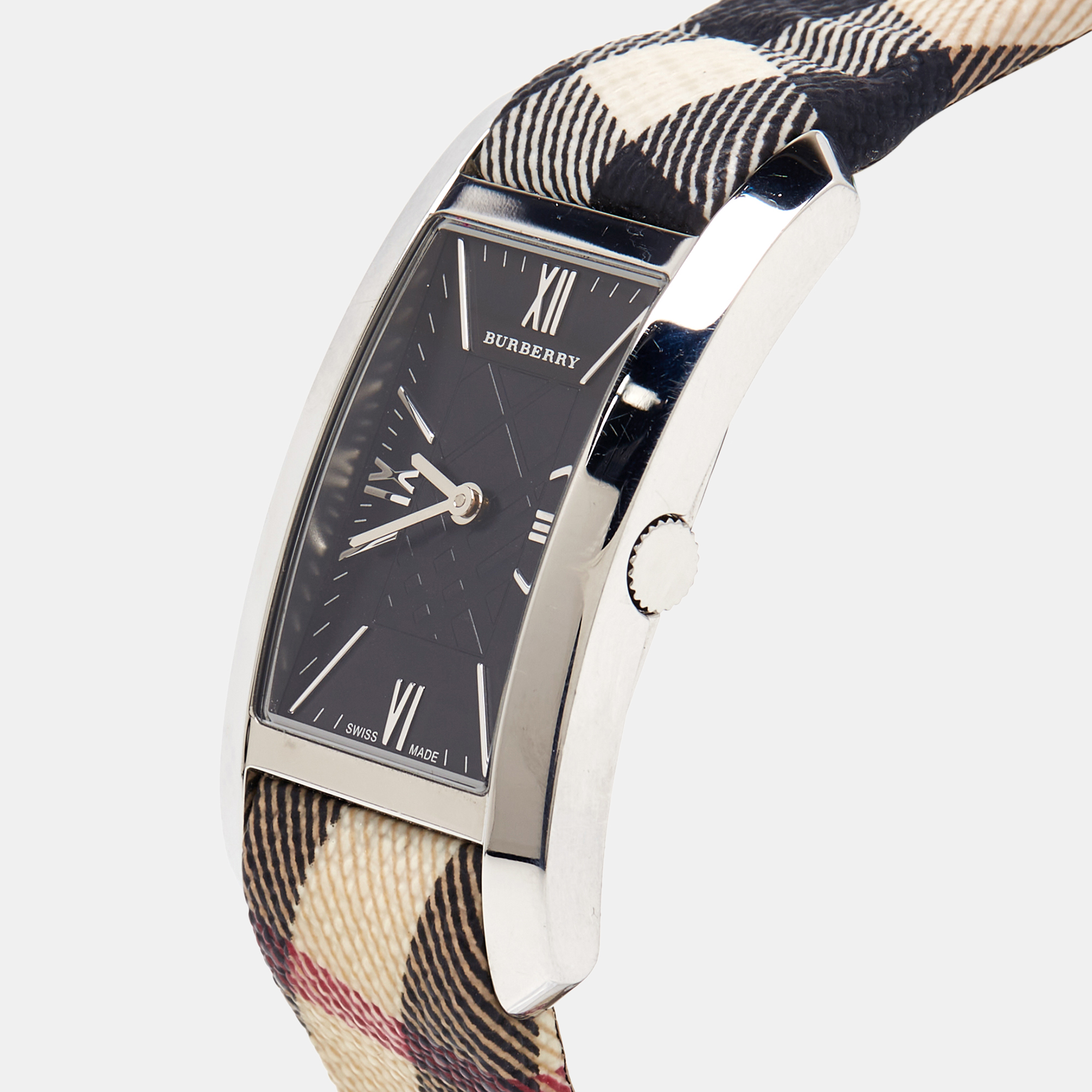 

Burberry Black Stainless Steel Leather Heritage BU1059 Women's Wristwatch