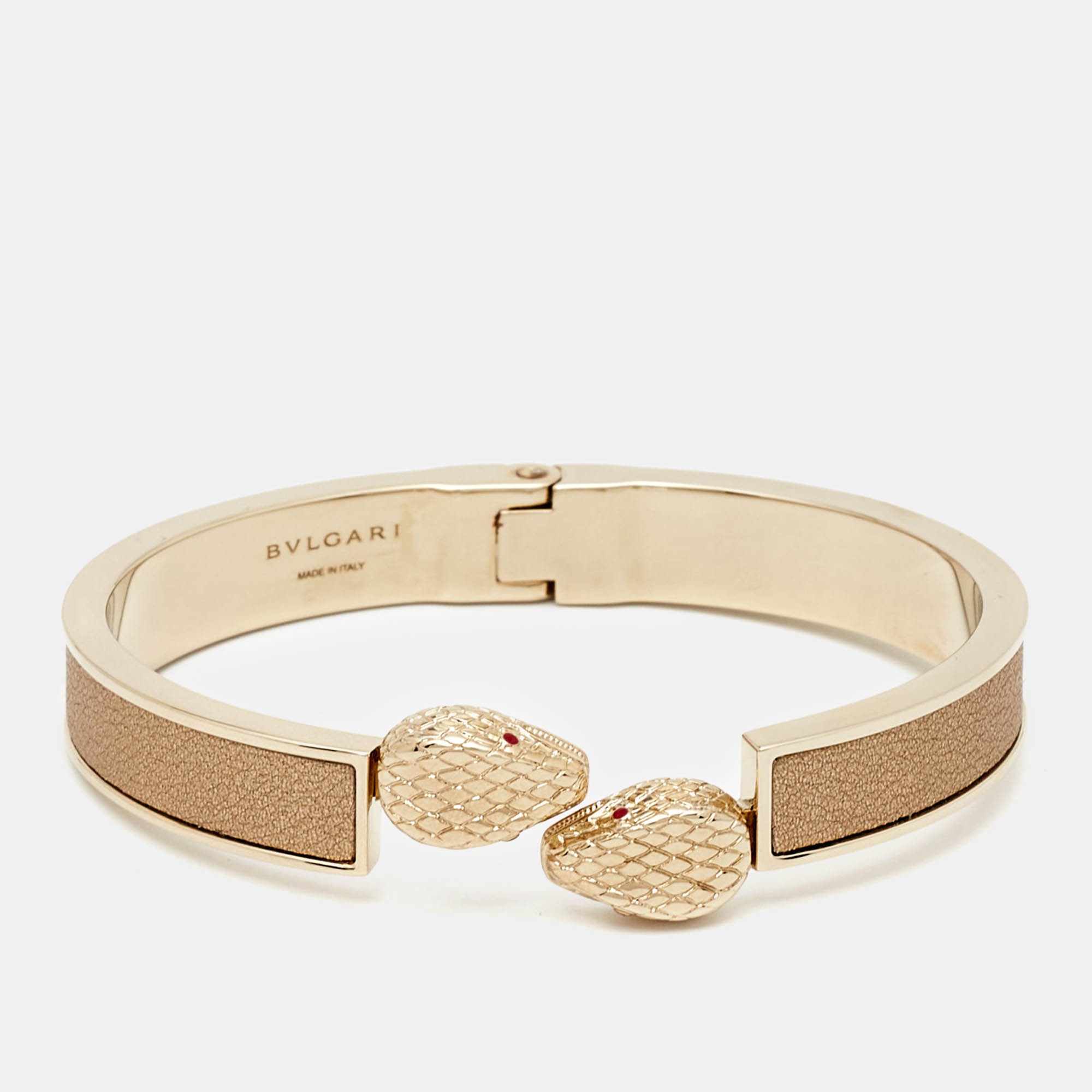 

Bvlgari Serpenti Forever Enamel Leather Gold Tone Bracelet