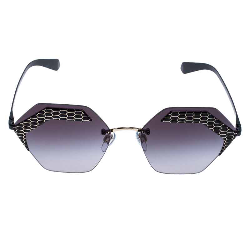 

Bvlgari Matte Black/ Grey Gradient 6103 Serpenteyes X Hexagonal Sunglasses